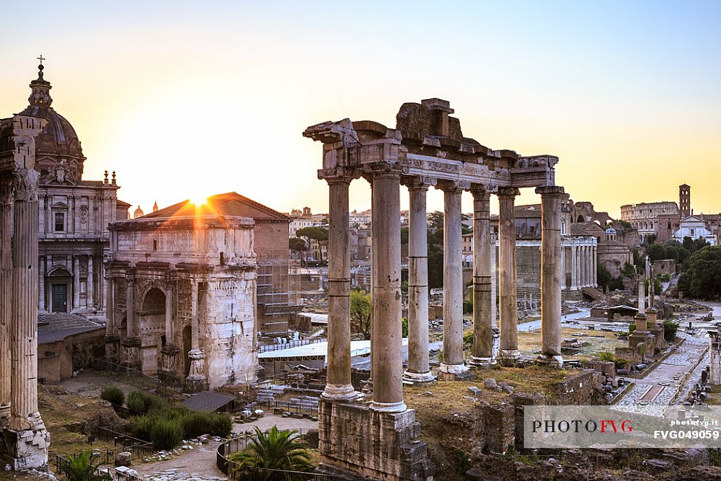 Rome, dawn at the imperial forums