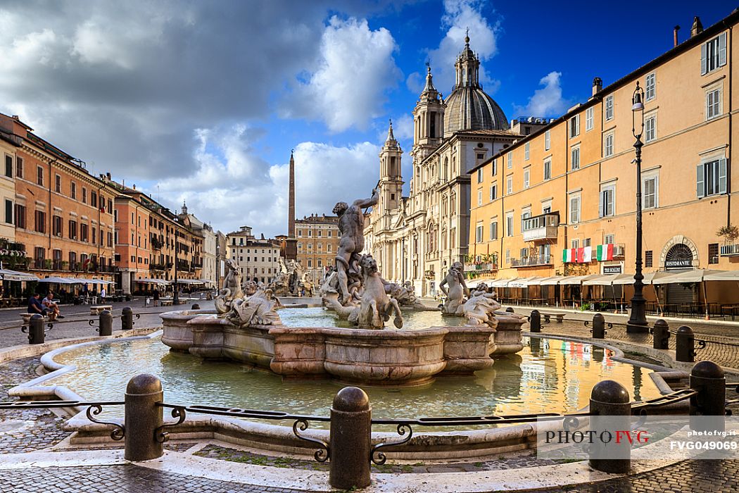 Rome, Piazza Navona at the first light of the morning
