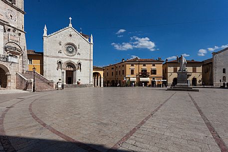 The Basilica of San Benedetto in Norcia a few months before the earthquake. Umbria, Italy, Europe.