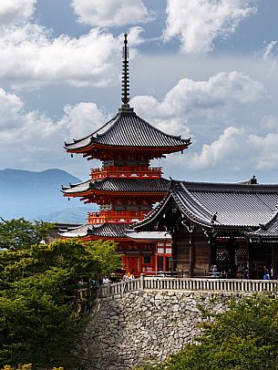 Kiyomizudera temple, one of the most famous Buddhist temples of Japan, built in the eighth century, declared UNESCO heritage, Kyoto, Japan