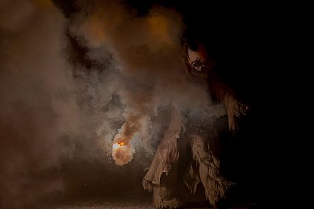 Krampus are horned, antropomorphic folklore figures companions of Saint Nicholas. You can meet them on the 5th or 6th December in regions including Austria, Bavaria, Croatia, Hungary, Slovenia and Northern Italy. This photo was taken in Tarvisio, Friuli Venezia Giulia, Italy