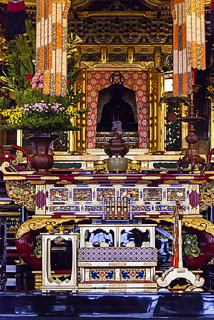 Nishi Hongan-ji Temple glittering altar, Kyoto, Japan