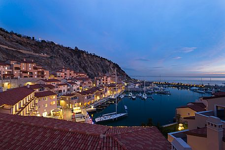 View of Portopiccolo from above just after the sunset