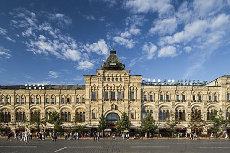 Facade of GUM, State Department Store, in the Red Square, Kremlin, Moscow, Russia