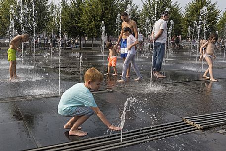 Children playing in Gorky Park, Moscow, Russia