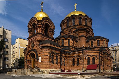 Alexander Nevsky Cathedral in Novosibirsk, Russia