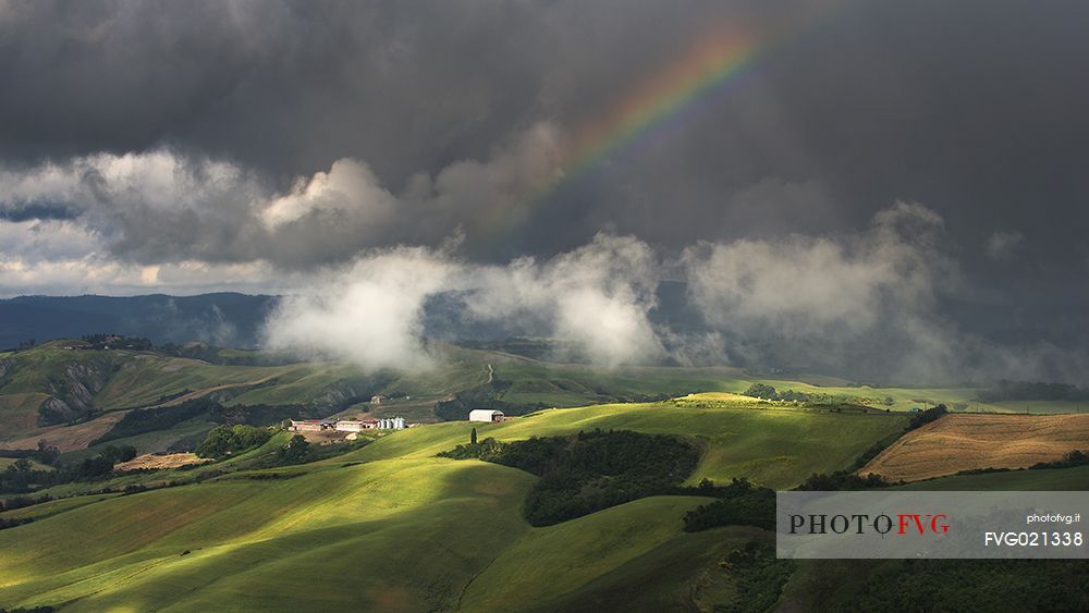 Beautiful after the storm  over Crete Senesi, Orcia valley, Tuscany, Italy