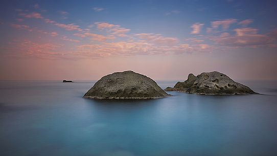 Rocks in the sea, Forio, Ischia island, Campania, Italy