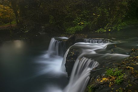 Little waterfall in the Treja Valley Regional Park, near Rome, Latium, Italy