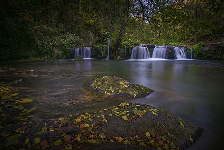 Little waterfall in the Treja Valley Regional Park, near Rome, Latium, Italy