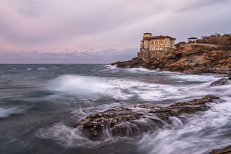 Boccale castle in the storm, Livorno, Tuscany, Italy