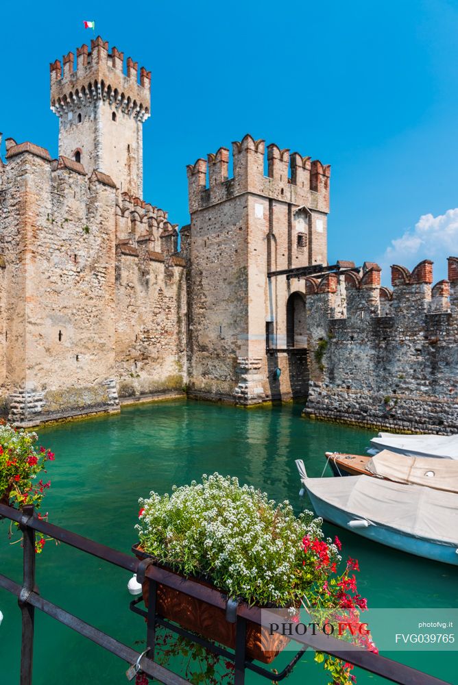 The Scaliger Castle of Sirmione, Garda lake, Brescia, Lombardy, Italy