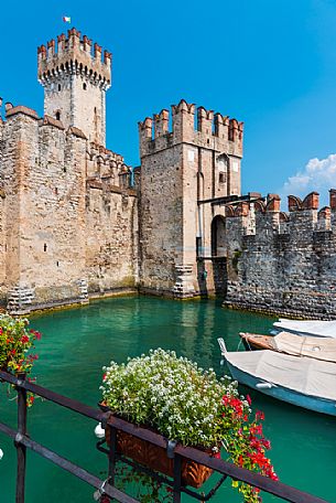 The Scaliger Castle of Sirmione, Garda lake, Brescia, Lombardy, Italy