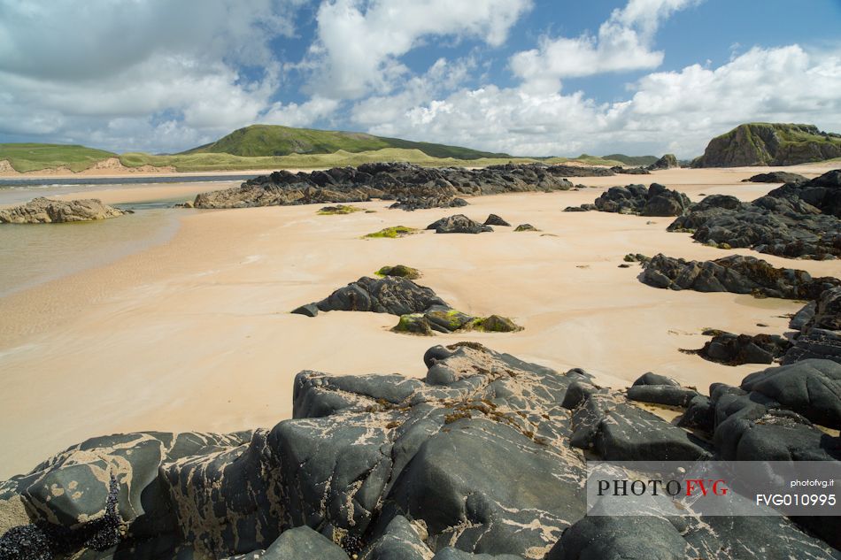 The white beaches of Doagh peninsula in the far north of Ireland