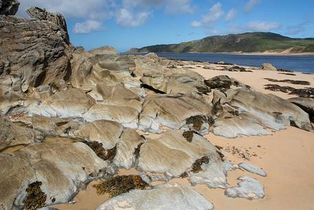 The white beaches of Doagh peninsula in the far north of Ireland