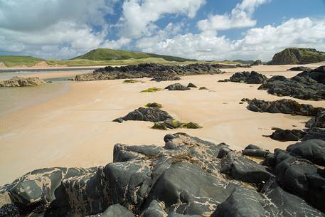 The white beaches of Doagh peninsula in the far north of Ireland