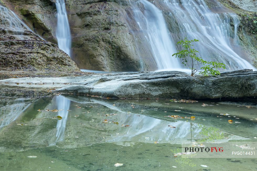 Waterfall into the Bidente river Waterfall into the Bidente river