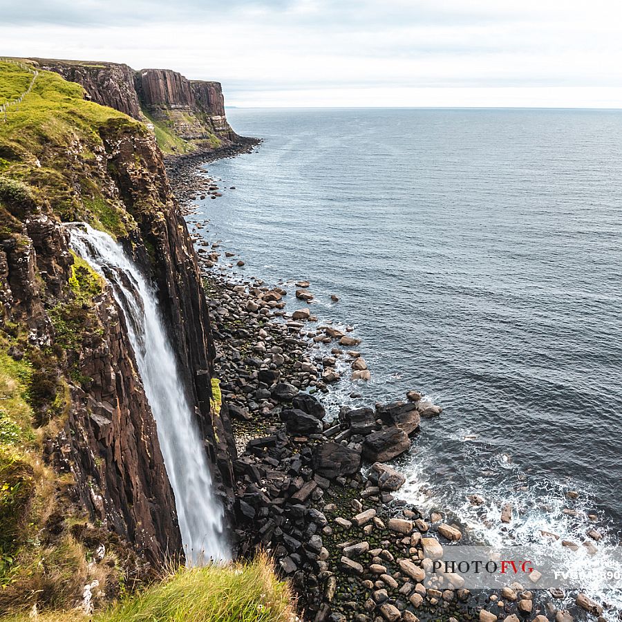 Mealt Falls and the Kilt Rock Formation,Trotternish Peninsula, Isle of Skye, Scotland, United Kingdom, Europe
