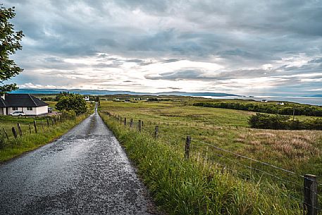 Country landscape close to Portree village,  Isle of Skye, Highland Region, Scotland, Great Britain, Europe