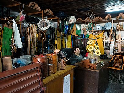 A typical Paraguayan leather shop, Villa Hayes, Paraguay, America