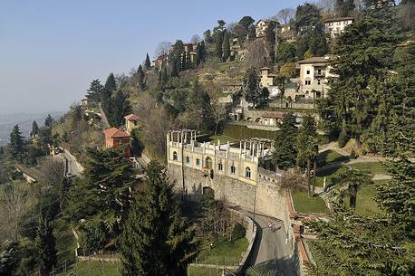 Old houses and villas dotting the hills of Bergamo
