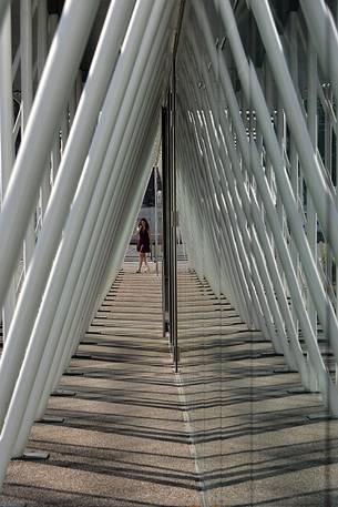 Lines and shadows at the Expo Gate in Piazza Castello