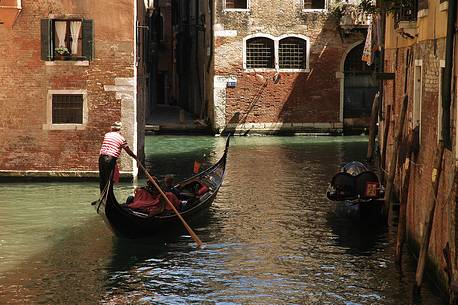 Gondolier in Venice canals