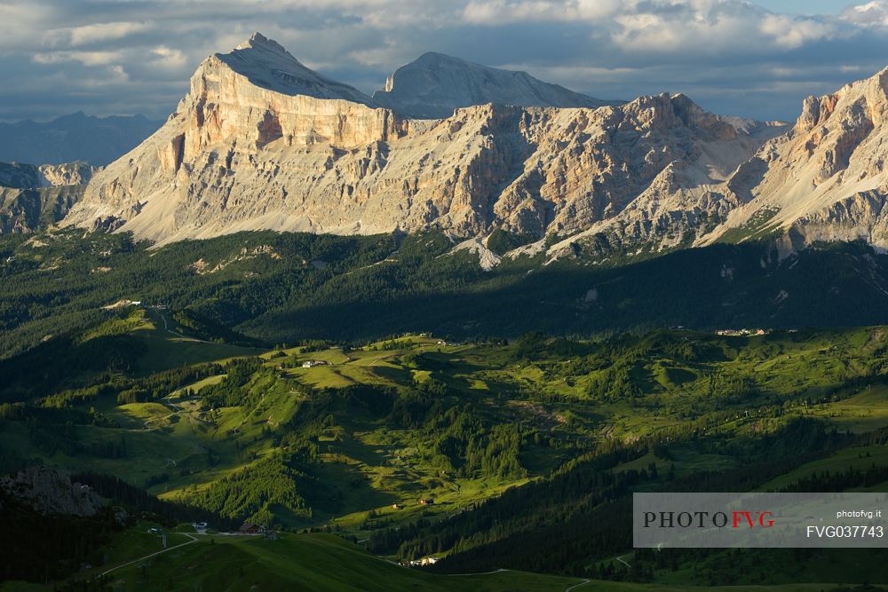 The Sasso della Croce peak from the Padon mount, dolomites, Italy