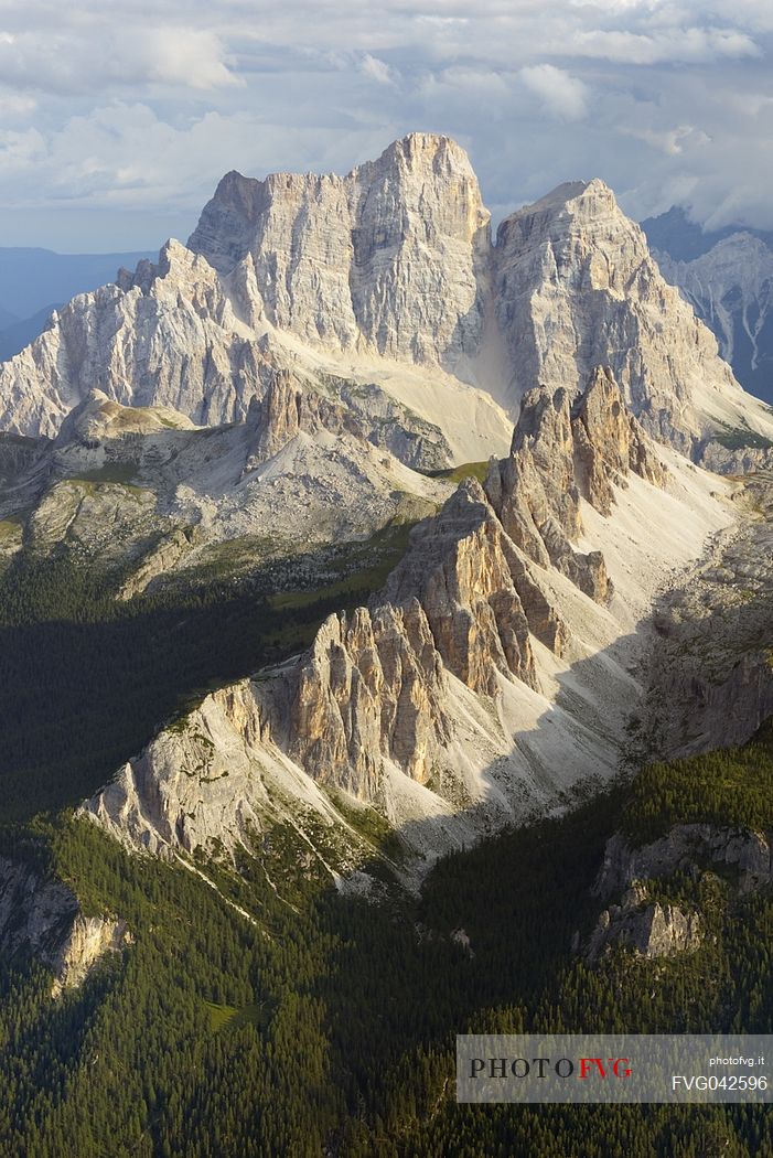 Monte Pelmo and Croda da Lago peaks from the top of Tofana di Mezzo, Cortina d'Ampezzo, dolomites, Italy