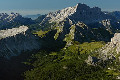 Landscape from Tofana di Mezzo to Lastoni di Formin and Civetta mountains, Cortina d'Ampezzo, dolomites, Italy
