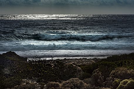 Rough sea in the Stomio bay, Crete, Greece