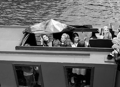 It's saturday and the dutch youth make a party along the Amsterdam canals.Just for fun.Dutch lifestyle. Holland