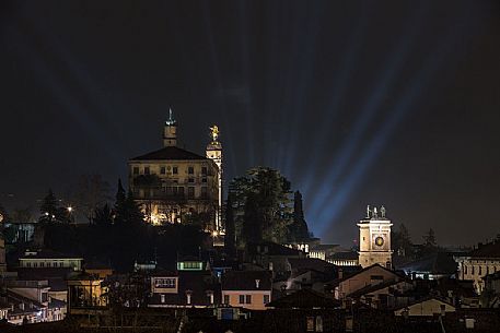 Scenic view by night of Udine Castle, Friuli Venezia Giulia, Italy