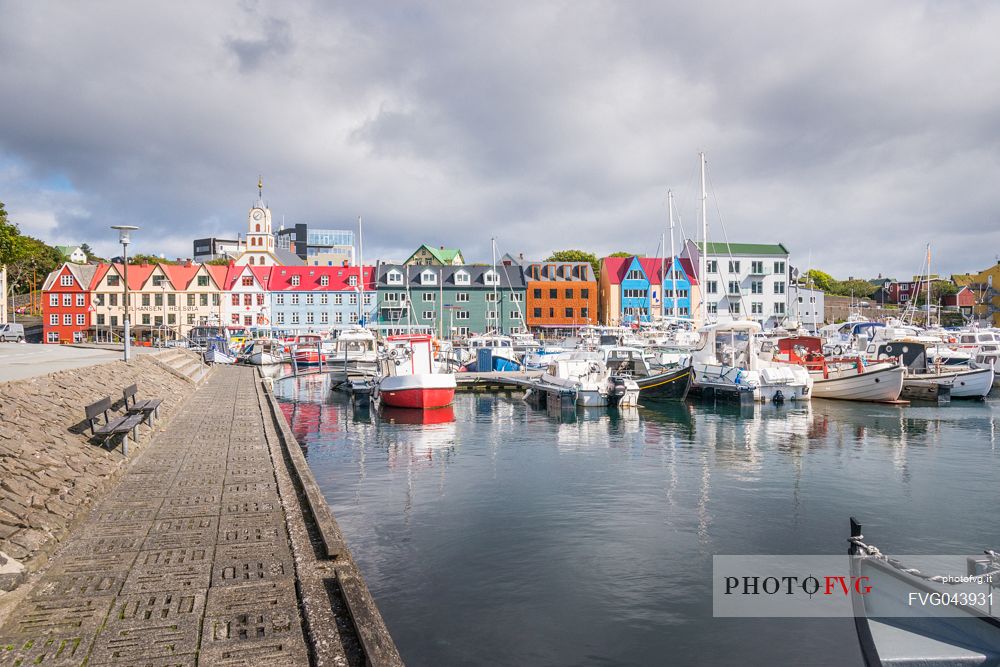 Seaport of Torshavn city, the capital of Faeroe islands in the Streymoy island, Denmark, Europe