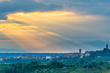 Sunset on the hills of San Miniato, Tuscany, Italy