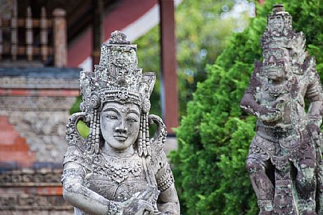 Ancient statue of a dancer, Bali island, Indonesia, Puri Agung Semarapura