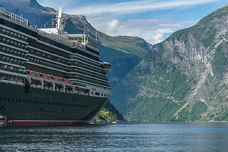 Cruise ship on Geiranger fjord, Norway