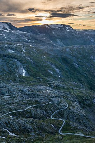 Mountain Road to Dalsnibba (1495m)  near Geirangerfjord, Geiranger, Norway
