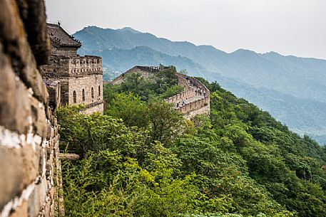 Great wall in the  Mutianyu village section, Beijing, China