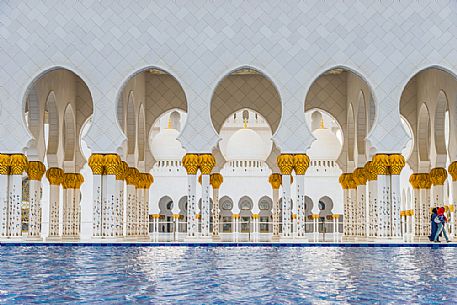 Detail of Sheikh Zayed Grand Mosque in the City of Abu Dhabi, Emirate of Abu Dhabi, United Arab Emirates, UAE