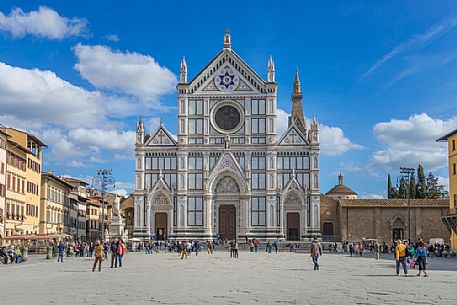 Basilica Santa Croce franciscan church at Piazza di Santa Croce, Florence, Tuscany, Italy, Europe