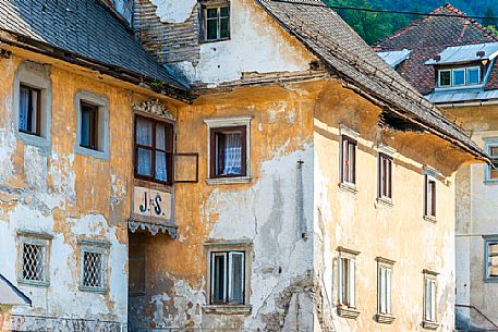 Detail of traditional house in the Kropa village, Radovljica, Slovenia, Europe
