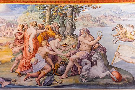 Fresco in the Room of the Elements or Stanza degli Elementi, Palazzo Vecchio, Piazza della Signoria, Florence, Tuscany, Italy, Europe