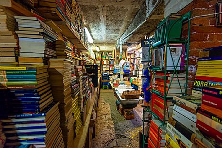 Acqua Alta bookstore, famous library in Venice, Italy, Europe